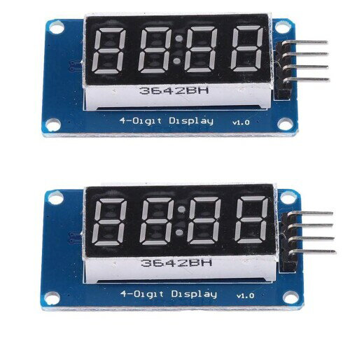Hailege 2個セット 0.36インチ4桁チューブLEDセグメントディスプレイモジュール赤コモンアノードTM1637ドライブチップチューブクロックディスプレイ UNO R3