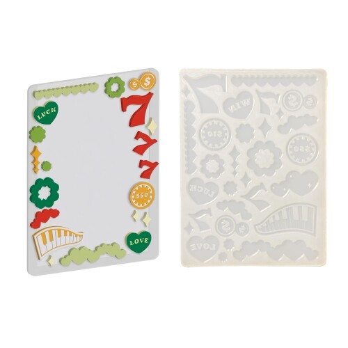 シリコンモールド ラッキー 777 デコパーツ キーホルダー オタ活 推し活 シリコン型 手芸 クラフト 3Dモールド トレカケース トレカデコ UVレジン LEDレジン 鏡面仕上げ ラッキー777