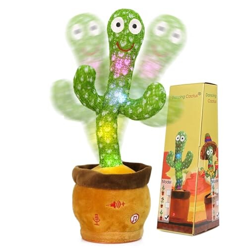 MIAODAM サボテン 踊るサボテン おもちゃ 動く 喋るサボテン 誕生日プレゼント 音量調節可能 ダンシングサボテン dancing cactus toy 子供の日 クリスマス 歌う 声を真似するぬいぐるみ ものま