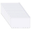10 個バインダーポケット A5/A6 クリアバインダー 6穴 透明ジッパー式ファイル袋 防水 PVC ルーズリーフ 書類ファイリングバッグ リフィル 差し替え...