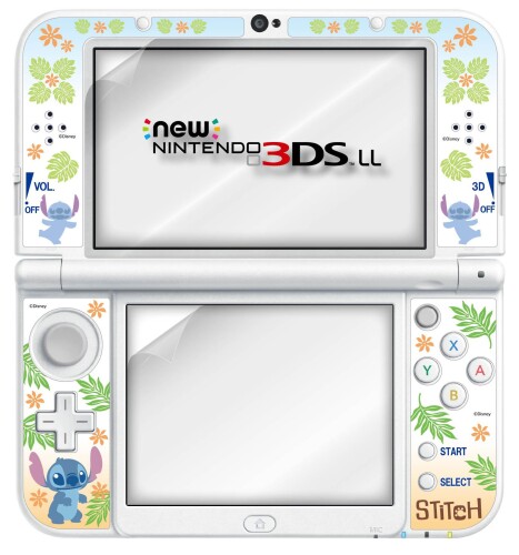 Newニンテンドー3DS LL専用液晶保護フィルム デコレーションシール付 スティッチ