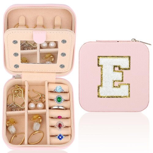 FIDWALL ジュエリーボックス,アクセサリーケース,イニシャル,誕生日プレゼント女性,プレゼント 女性,プレゼント 人気,ジュエリーケース 持ち運び,就職祝...