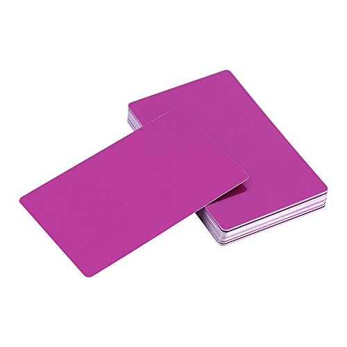 金属製 空白名刺 名刺用紙 ビジネスカード用紙 名刺 作成 レーザー彫刻可能 多色 個性 DIY用 ビジネス用 紫色 