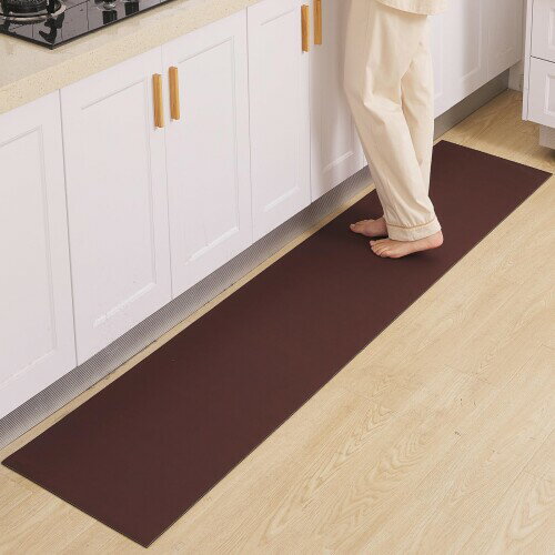 キッチンマット 120 拭ける 台所マット フロアマット 洗える 丸洗い クッション性 滑り止め加工 ずれない 転倒防止 お手入れ簡単 44x120cm(ブラウ...