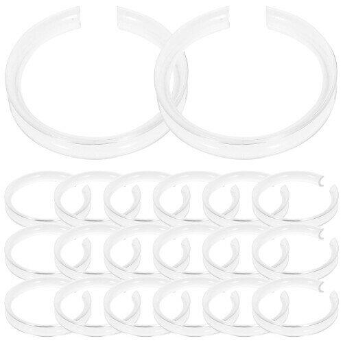 透明アクリル製ブレスレットディスプレイスタンド20個セット - ジュエリー収納用ブレスレットサポートリング、手首飾りホルダー、ビーズブレスレット用展示トレイ