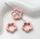 KONHOME ピンクセラミックビーズ 10個セット フローラル かわいいDIY彫刻ルーズビーズ ハンドメイド 磁器フラワー ラウンドビーズ ネックレス ブレス...