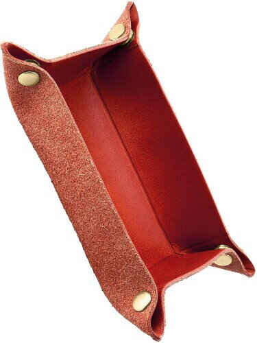 レッド S F 栃木レザー 大容量 日本製 マルチトレイ レザー キャッシュ ジュエリー アクセサリー トレイ トレー 卓上 正方形 折り畳み式 大きめ 革 本...