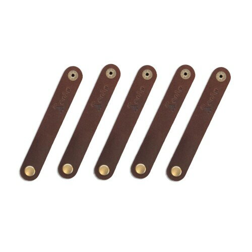 Aging Leather Clip レザークリップ5本セット/本革/ケーブルクリップ (モカ)
