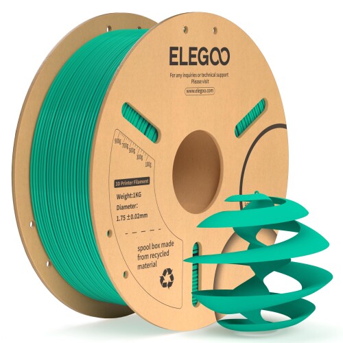 ELEGOO PLA Plus フィラメント 1.75mm PLAプラス 3Dプリンター用フィラメント 寸法精度 +/- 0.02 mm 強靭で高強度 ほとんどの3Dプリンターと互換性がある (1KG/Spool, 2.2 lbs) シーグリーン