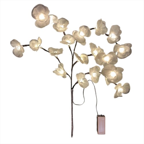 YRO 光る花 胡蝶蘭風 LEDライト 造花 夜の雰囲気 バーカウンター ディナー クリスマス テーブルライト ..