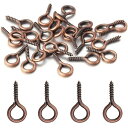 yuentoen スクリューアイピン 400個 5x10mm 金具 アクセサリー パーツ 手芸 6色選べ (アンティーク赤銅)