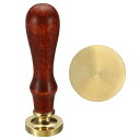 PATIKIL 25 mm ラウンド ブランクワックスシールスタンプ 取り外し可能 真鍮ヘッド 彫刻なし木製ハンドル レトロ 封筒 招待状 ワイン包装 ギフト包...