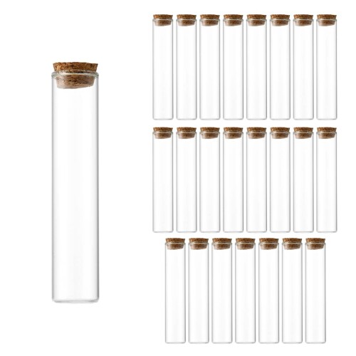 Charmoon ガラス瓶 透明 小瓶 コルク栓 密閉 保存 収納 24本 セット (50ml)