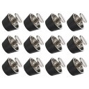 METALLIXITY スクリューバックスタッドス パイ ク(12x7mm)12個 フラットヘッドスタッドリベット レザークラフト用財布バッグ マ ット黒