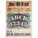 ステンシルシート アルファベット大文字&数字セット OLD MILITARY (2cm)