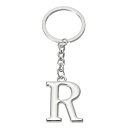 (PATIKIL) イニシャルレターキーチェーン レターRキーチェーンDIYペンダント デコレーション シルバートーン