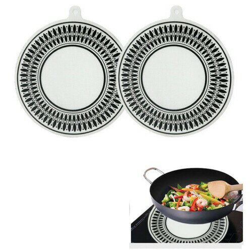 GOODCHI クッキングヒーターマット2枚入り 滑り止め シリコン 耐摩耗 耐油 保護パッド 焼け焦げ防止 洗..