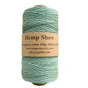 HempShow マカロンカラーパレット ヘンプ製1mm 麻紐(ヘンプ100%) 130m巻 (薄萌葱(ぼやけた緑))
