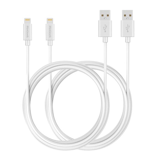 MaGeek特に長い Lightning - USB ケーブル データ ケーブル 充電 コード iPhone Xs Max 8 8 Plus 7 7 Plus 6S 6 Plus 5S 5C 5 iPad Pro Air Mini iPod Touch 対応（3.0m, 白）