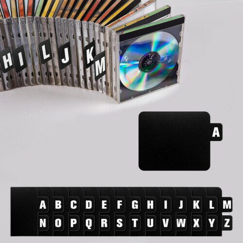 レコード仕切り 図書カード A-Z 仕切り 26文字 ファイル仕切り 仕切り板 仕切りラベル 書類分類ラベル PP製 防水 本棚 図書館 書店 整理 DVD、C...