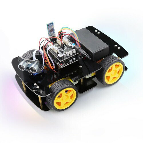 Freenove 4WD カーキット (Arduino IDE と互換性あり)、ライントラッキング、障害物回避、超音波センサー、ワイヤレス制御モーターサーボ この車はさまざまなモードで動作します(組み立てが必要です。バッテリーは含まれていま...