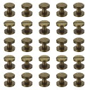 PATIKIL シカゴスクリュー25セット 6mm Lシカゴスクリュースロット付きバインディングポストスクリューボルトリベット真鍮ファスナーコネクター 青銅色
