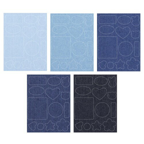MAEXUS 自粘ジーンズ 補修布 14.5 x 20cm デニムパッチ カット済みデザインの貼付パッチ アイロン接着..