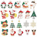 SUNNYCLUE 40個20種 クリスマス チャーム サンタクロース チャーム クリスマス靴下 パーツ 雪だるま ピアス クリスマスグローブ イヤリング 鈴 ...