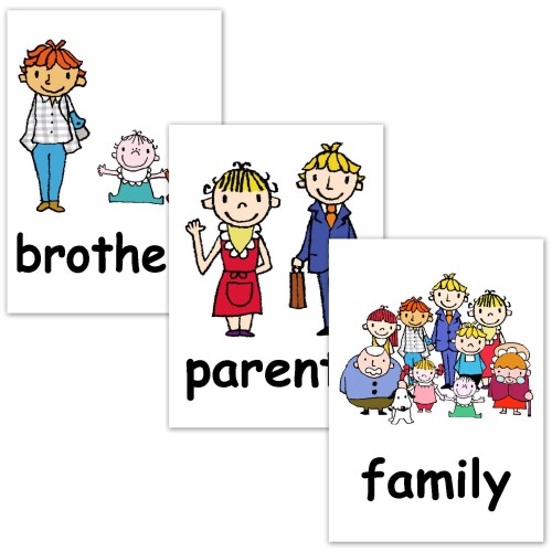tbVJ[hhTCY Flashcards, English word cards (Family) Namecard size