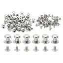 PATIKIL 衣類用8mmスタッズ 30セット スタッズレザーリベットコーンスボタンヘッドメタルスクリュースタッズポスト レザークラフト用 シルバートーン