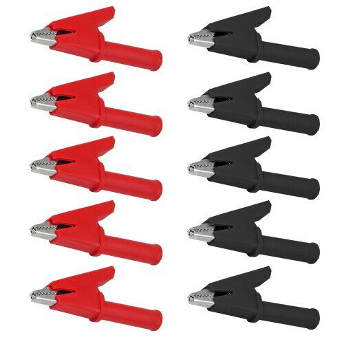 DIANN 10pcs Alligator Clips Full Insulated Crocodile Clips with 4mm Socket Banana Jack Copper Test Clamp Wire Clip 30A for Electric Testing