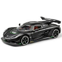 車のモデル ケーニグセグ 1/24 合金モデル プルバックカー ダイキャストカー スポーツカーモデル スポーツカー おもちゃ 車 おもちゃ 子供用おもちゃ車 男の子 女の子 ギフト (黒)