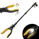 マジックハンド Housolution つかみ棒 お助けハンド ロングハンド LEDライト付き 折りたたみ式 80CM 耐荷重3kg アルミ合金&ABS 先端向き変更可能 マグネット付き Yellow