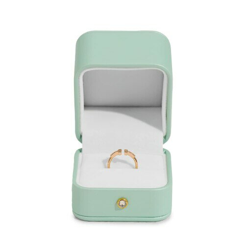 Woodten指輪ケースプロポーズリングケースコンパクトで持ち運びに便利プロポーズや婚約記念日に最適です(ミントグリーン)H14701