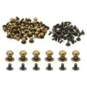 PATIKIL 7mm衣類用スタッズ 50セットスタッズレザーリベットコーンスボタンヘッドメタルネジスタッズポスト 革工芸用 ブロンズ