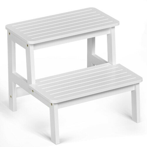 Focieulo 踏み台 脚立ステップ 2段 子供の 踏み台 竹製 ステップチェア 玄関 トイレ 観葉植物 台 室内..