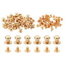 PATIKIL 衣類用7mmスタッズ 50セットスタッズレザーリベットコーンスボタンヘッドメタルスクリュースタッズポスト 金色トーン用レザークラフト