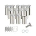 RuoFeng ステンレススチールウォールマウントガラススタンドオフホルダーネジネイル広告釘12個 12x50mm