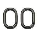 2個セット 長円形カラビナ/楕円カラビナ/オーバルカラビナ フック/リングフック キーホルダー/アクセサリーパーツ (23mm, ブラック)