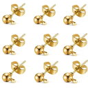 Arti-Cipes 10組(20個)サージカルステンレス ピアス金具 カン付き ピアス パーツ 3/4/5mm 丸玉 キャッチ付き 金属アレルギー対応 DIY...