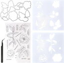 URROMAダイセットとクリアダイシングダイ,花と草のテーマカード作成DIYメタルダイカットクリアダイシングダイフォトアルバム作成用ペーパークラフト用ダイシング...