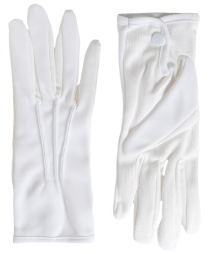 (SANDAI) 夏用 吸汗速乾 抗菌防臭 礼装 手袋 1双 3双 礼装用 フォーマル グローブ ホック 白手袋 式典用 夏用 手汗 インナー 白手 (1双, L)