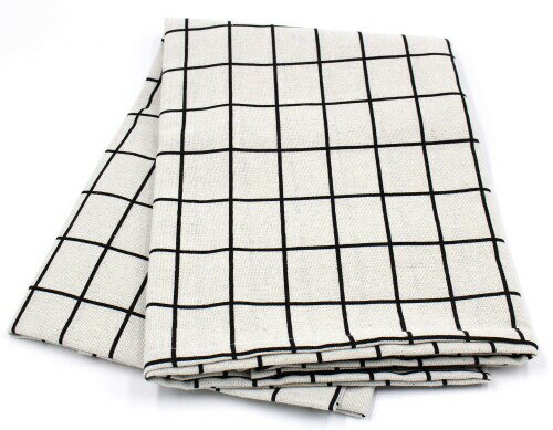SAWAN テーブルクロス 布 シンプル 格子柄 ホワイト 140x200cm