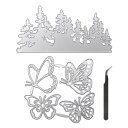 URROMAウロマ抜き型,ButterflyGrove金属切削ダイススクラップブッキングダイカットスノーフレークステンシルDIYクリスマス装飾ペーパークラフト,...
