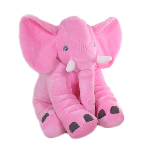 (TWDRTDD)象 ぬいぐるみ 抱き枕 ふわふわ かわいい ゾウ 人形 おもちゃ 子供 お誕生日 記念日 プレゼント ぬいぐるみ 付き (60CM，ピンク)