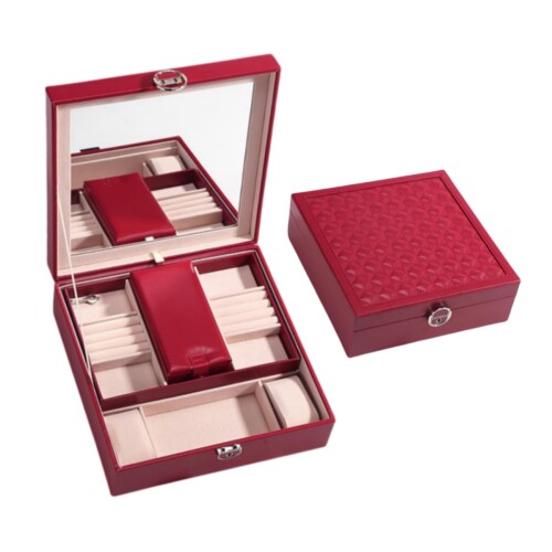 Aylashine ジュエリー収納 ジュエリーボックス アクセサリー収納ケース 2層 宝石箱 着脱式の仕切り付き おしゃれ 持ち運び 小物入れ 大容量 シンプル...