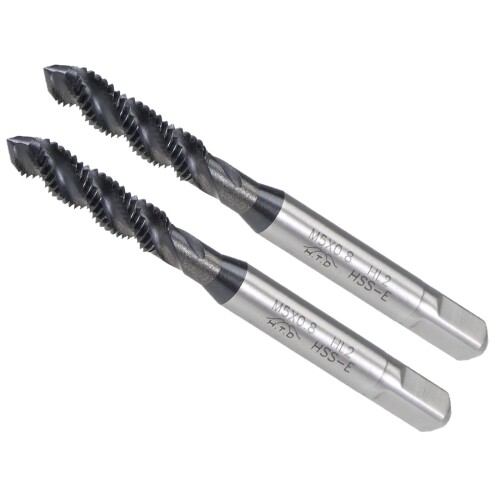 CoCud 螺旋フルートねじ切りタップ M5X0.8スレッドサイズ ニト リングコーティングHSSタッピングツール..