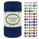 LEREATI マクラメロープ 5mm x 100m, 綿ロープ yarn マクラメ糸 コットンロープ 綿糸 太いロープ, マクラメ 紐 の場合 DIY, 壁掛...