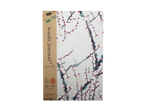 紙TO和 御朱印帳 梅(シルバー) 蛇腹式 (Lサイズ(大判))