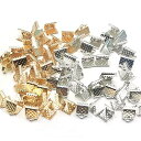 ワニ口 クリップ 6/8mm 約80個 4種 各20個 紐止め リボン留め具 接続金具 アクセサリー 基礎パーツ 手芸用品 ゴールド&シルバー (6mm+8mm...